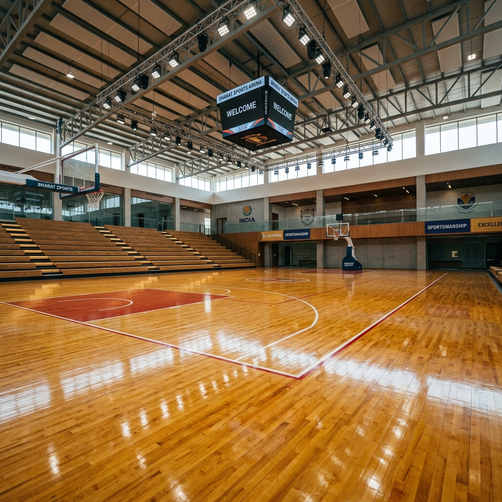 Professional indoor badminton court wooden flooring