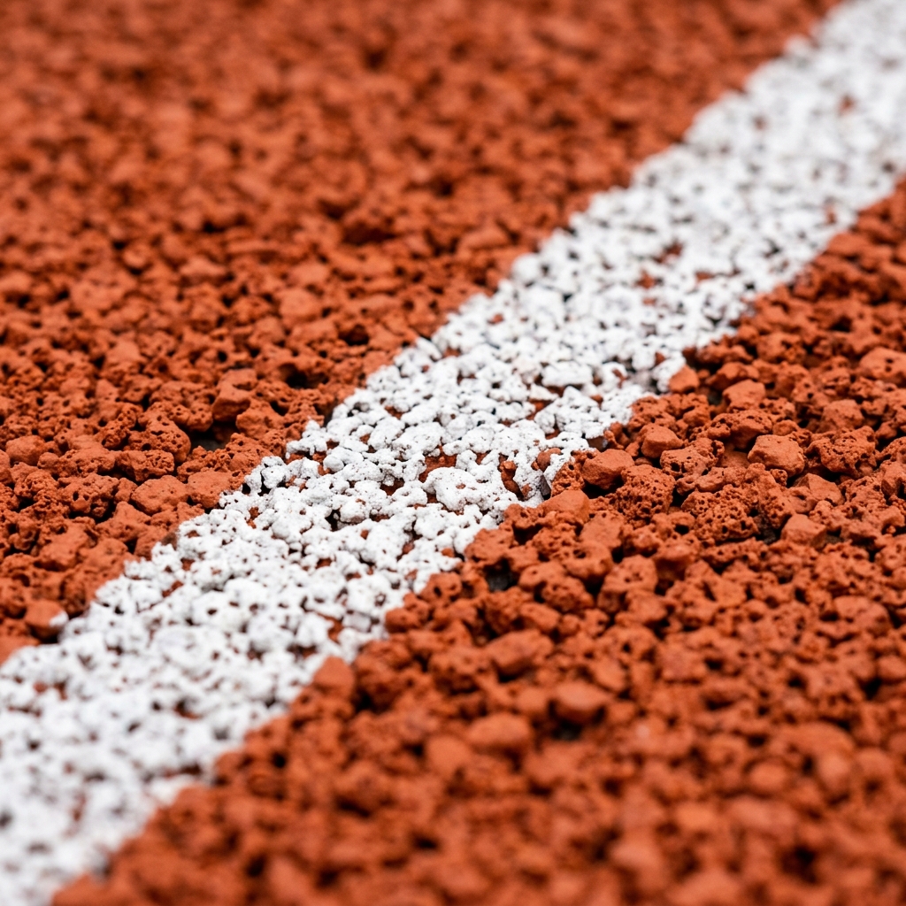 Close-up of orange EPDM rubber athletic track surface texture showing granule detail and anti-slip texture